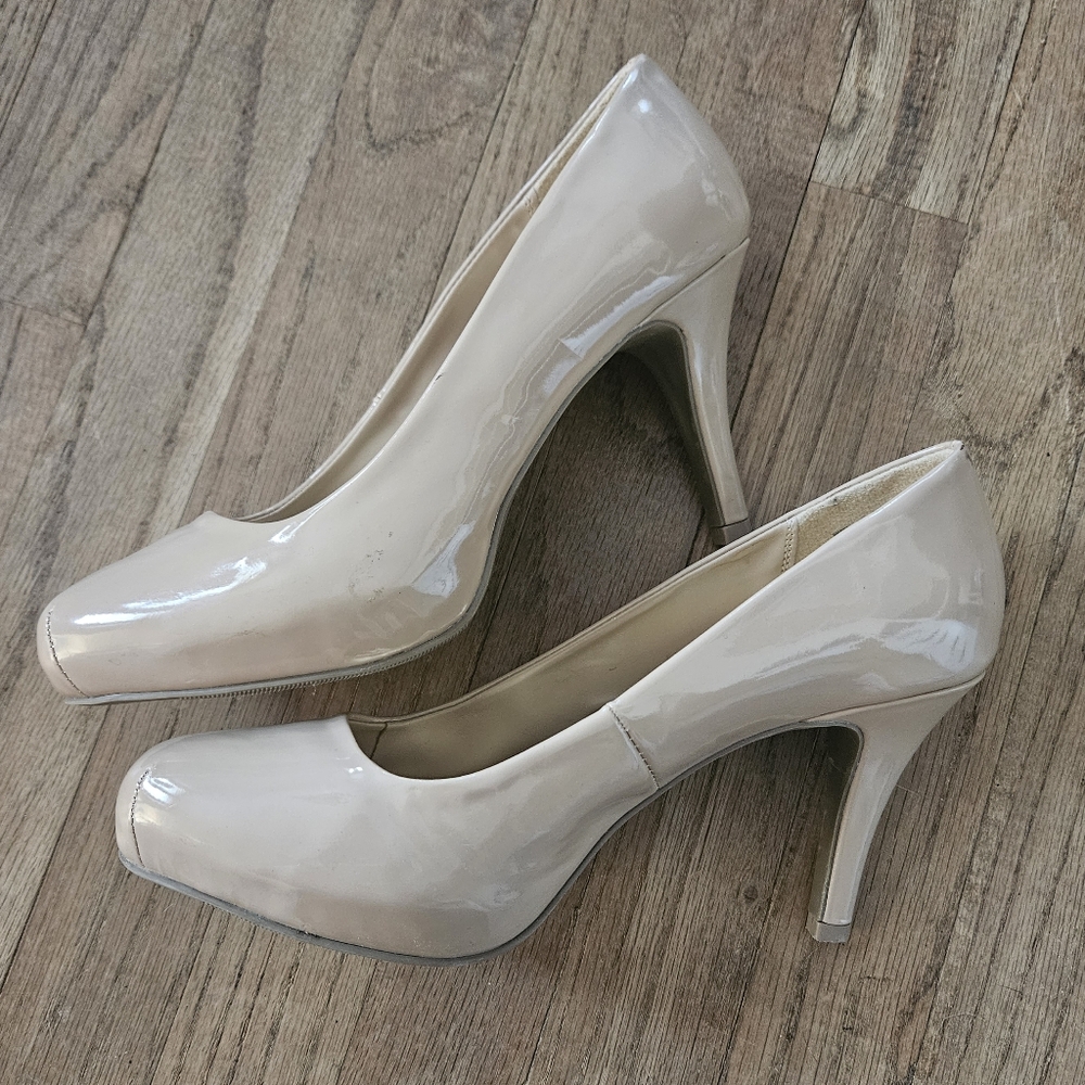 Nude Patten Leather Heels